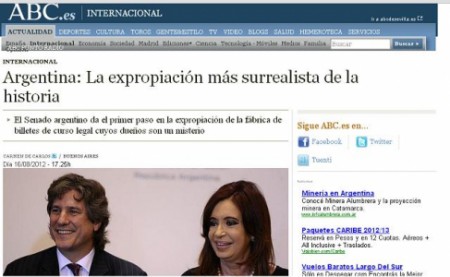 Para ABC de España, la de Ciccone es “la expropiación más surrealista de la historia” REPERCUSIONES DEL ESCÁNDALO Y DESPISTE INTERNACIONAL